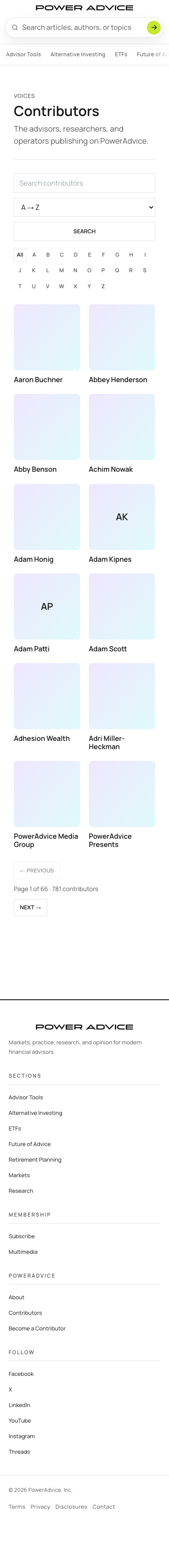 Contributors Mobile after
